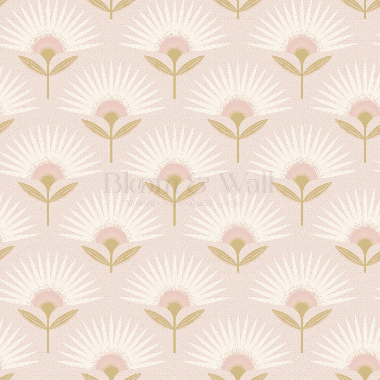 Lucie Geometric Flower Blush Wallpaper