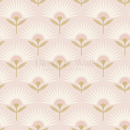 Lucie Geometric Flower Blush Wallpaper