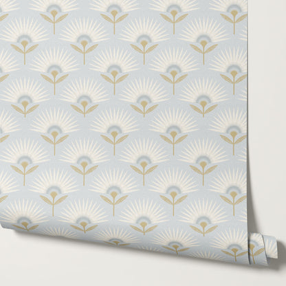 Lucie Geometric Flower Sky Wallpaper