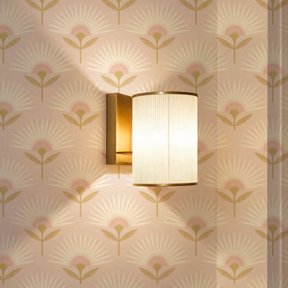 Lucie Geometric Flower Blush Wallpaper