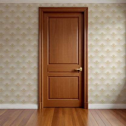 Lucie Geometric Flower Almond Wallpaper