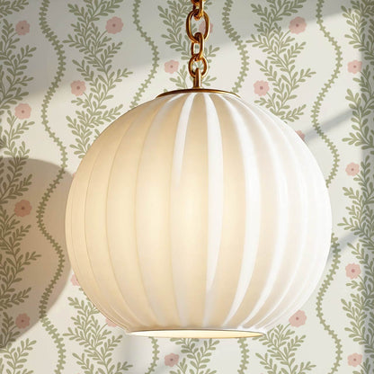 Lucinda Blooming Vines Soft Pink Soft Green Wallpaper