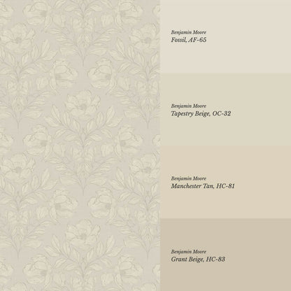Lucy Magnolia Pale Olive Wallpaper