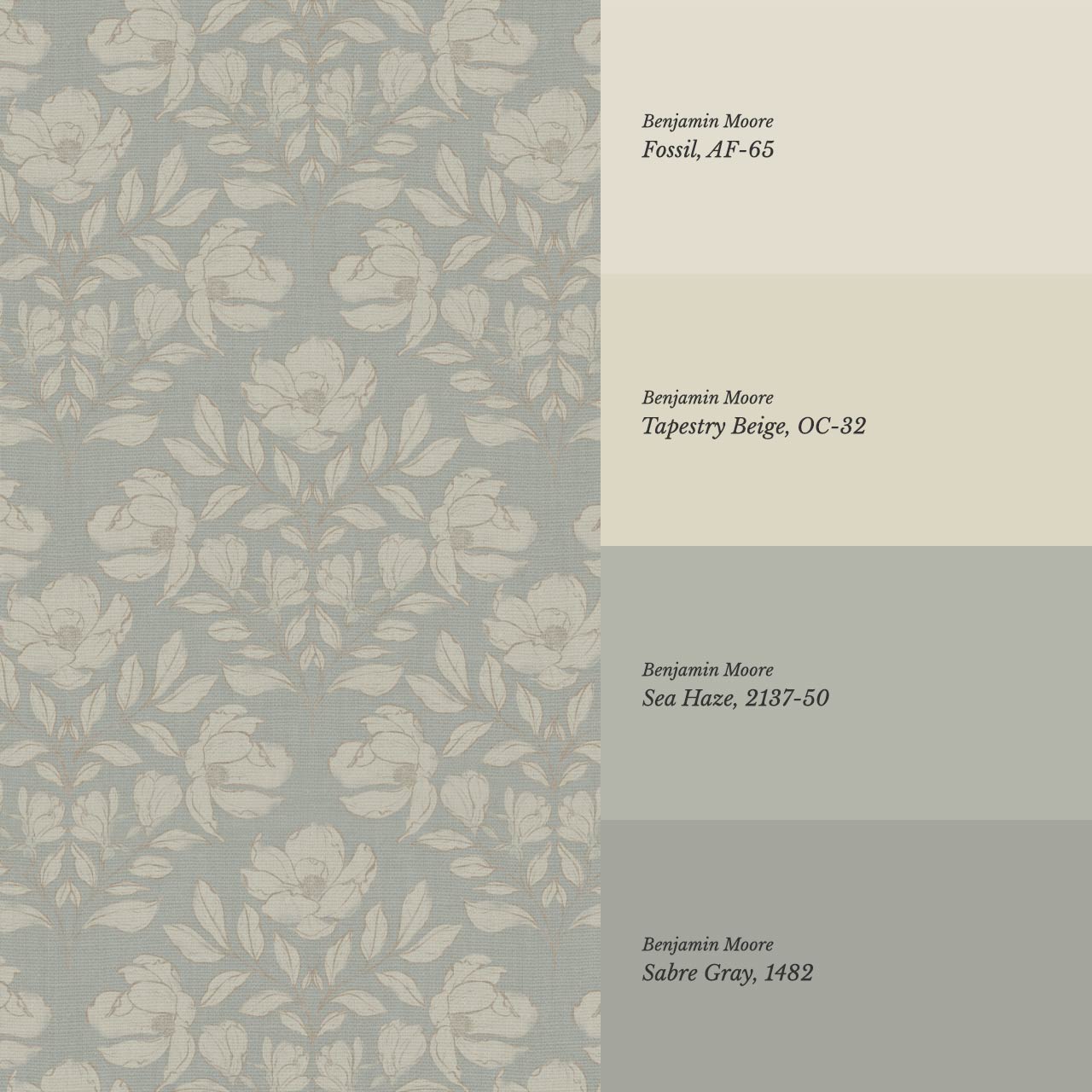 Lucy Magnolia Dusty Sea Glass Wallpaper