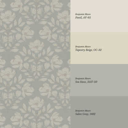 Lucy Magnolia Dusty Sea Glass Wallpaper