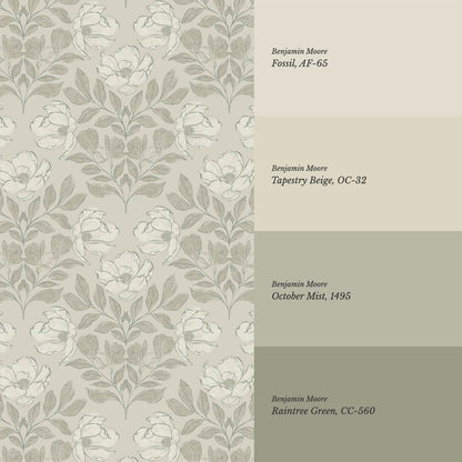 Lucy Magnolia Dry Sage Wallpaper