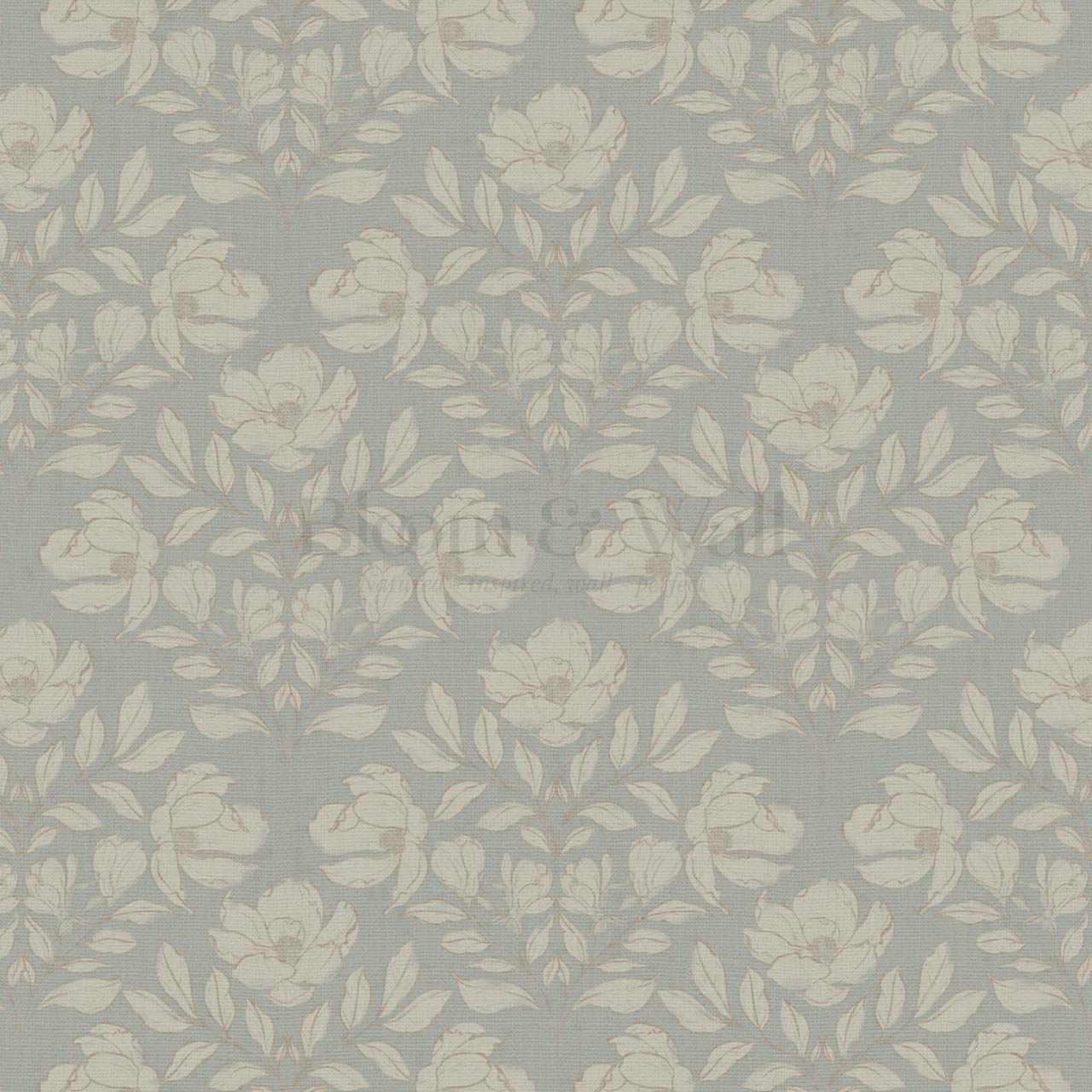 Lucy Magnolia Dusty Sea Glass Wallpaper