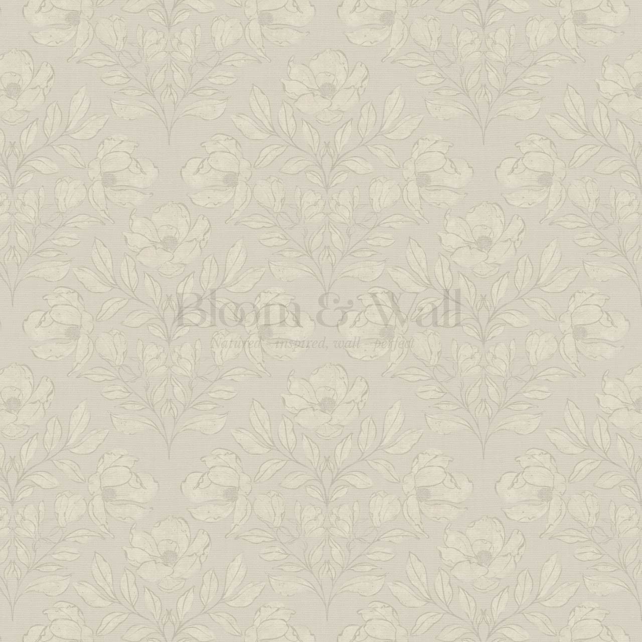 Lucy Magnolia Pale Olive Wallpaper