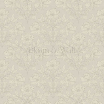Lucy Magnolia Pale Olive Wallpaper