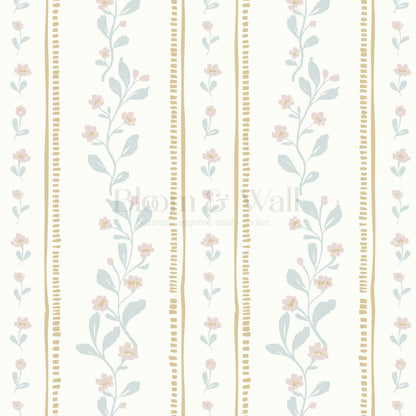 Luissa Cottage Ribbon Cream Honey Blush Wallpaper