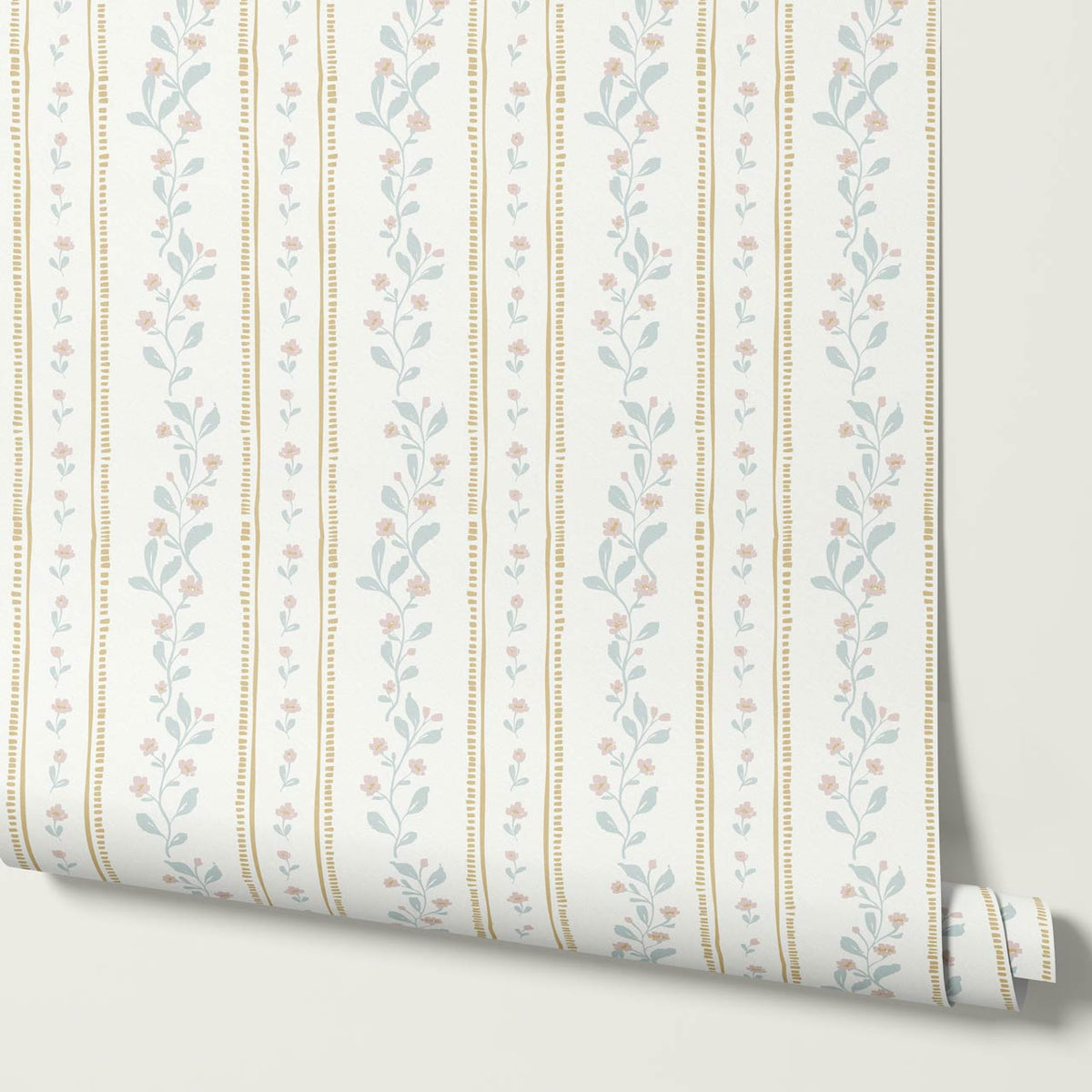 Luissa Cottage Ribbon Cream Honey Blush Wallpaper