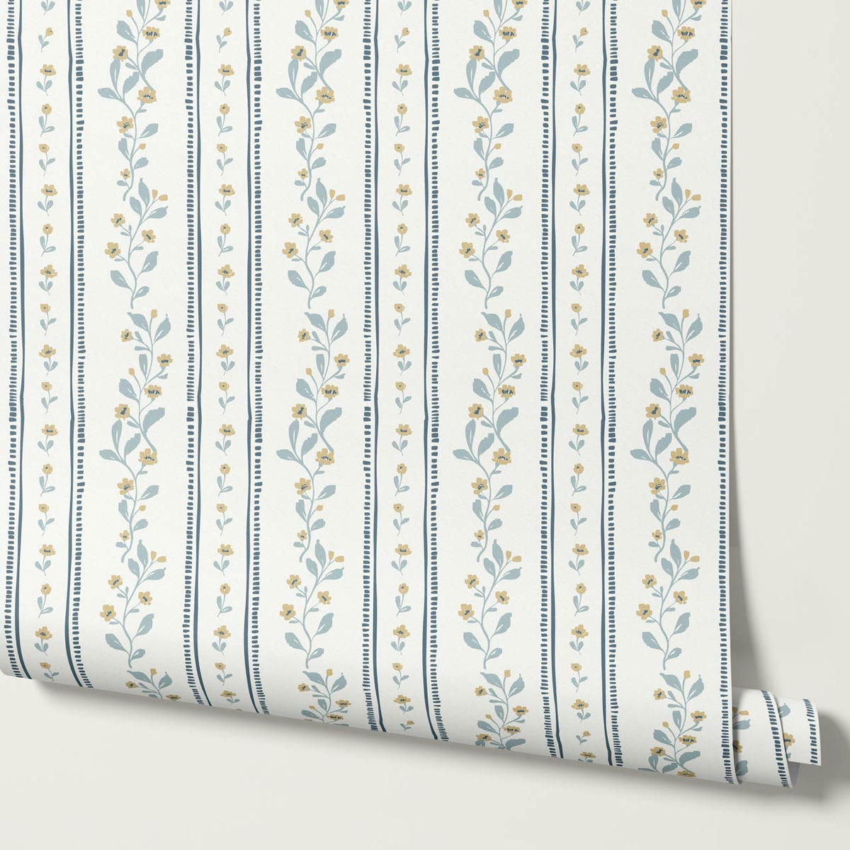 Luissa Cottage Ribbon Cream Sea Glass Wallpaper