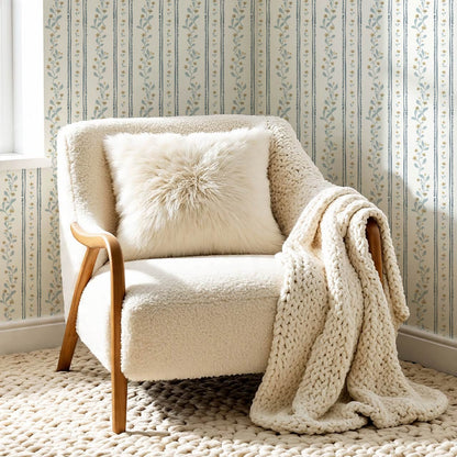 Luissa Cottage Ribbon Cream Sea Glass Wallpaper