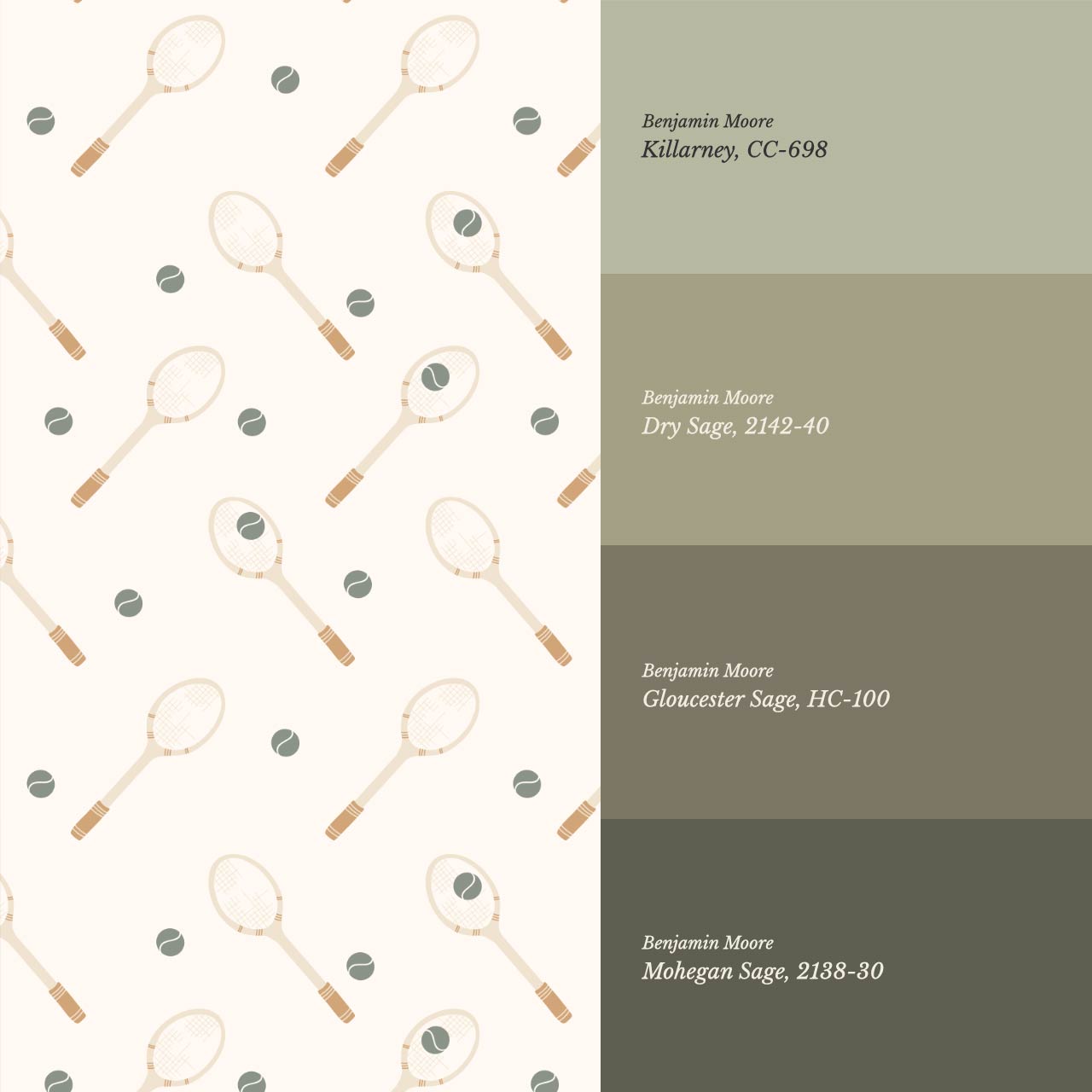 Luka Country Club Tennis Cream Ochre Wallpaper