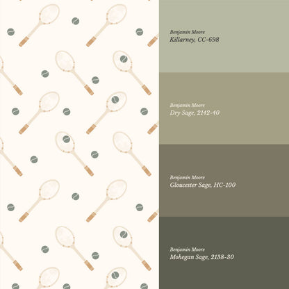 Luka Country Club Tennis Cream Ochre Wallpaper
