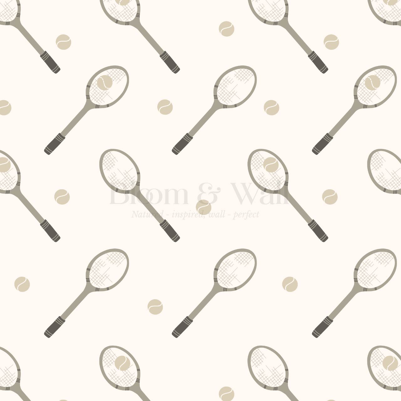 Luka Country Club Tennis Cream Sage Wallpaper