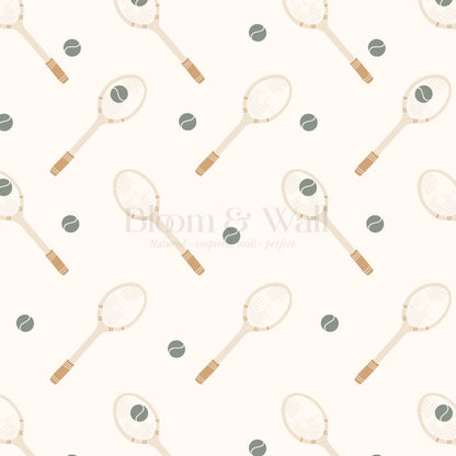 Luka Country Club Tennis Cream Ochre Wallpaper