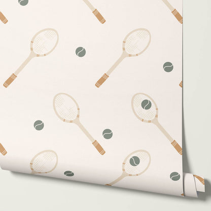 Luka Country Club Tennis Cream Ochre Wallpaper