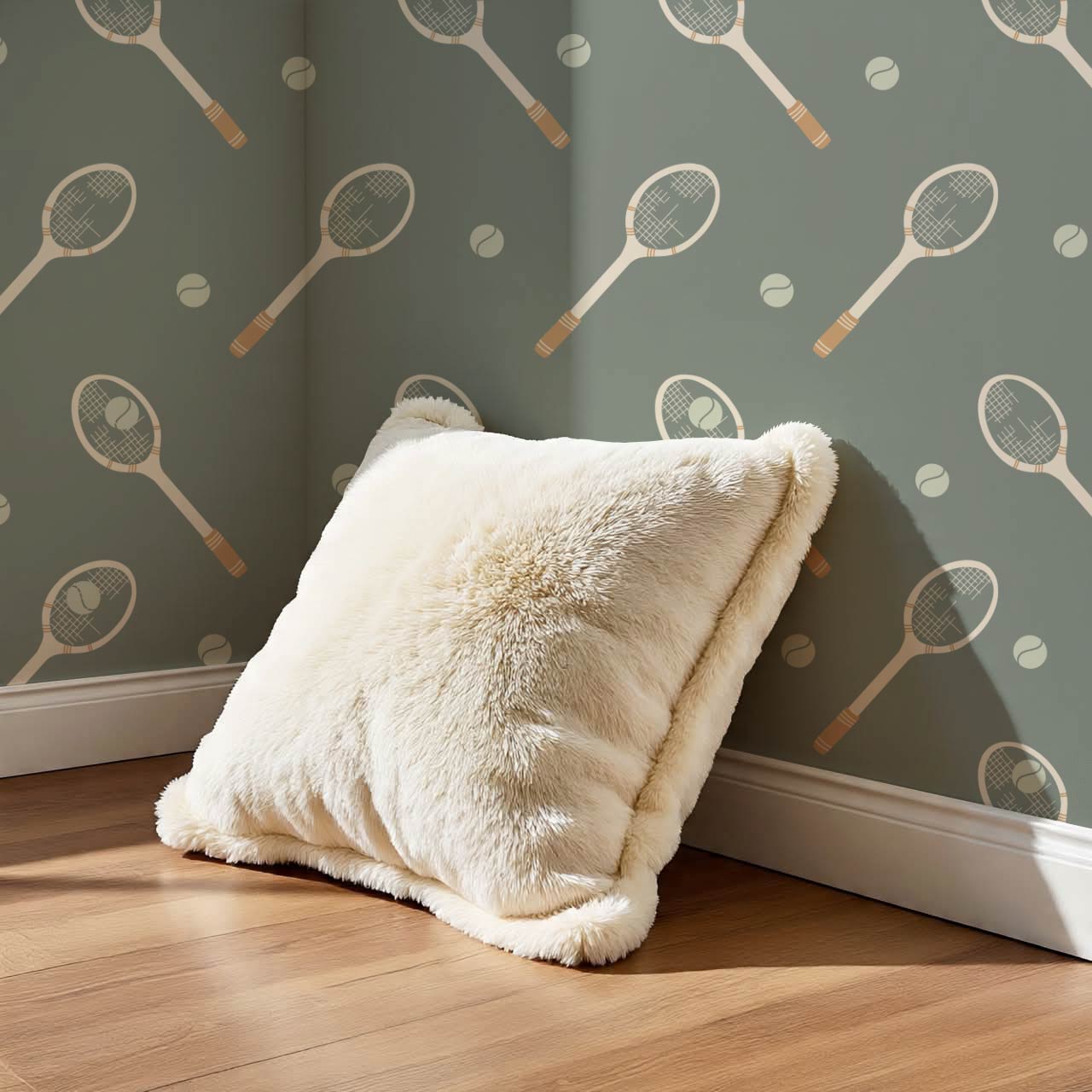 Luka Country Club Tennis Olive Ochre Wallpaper