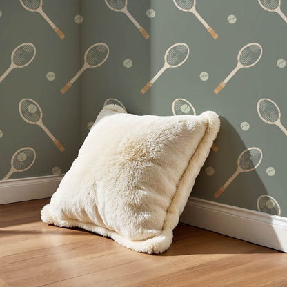 Luka Country Club Tennis Olive Ochre Wallpaper