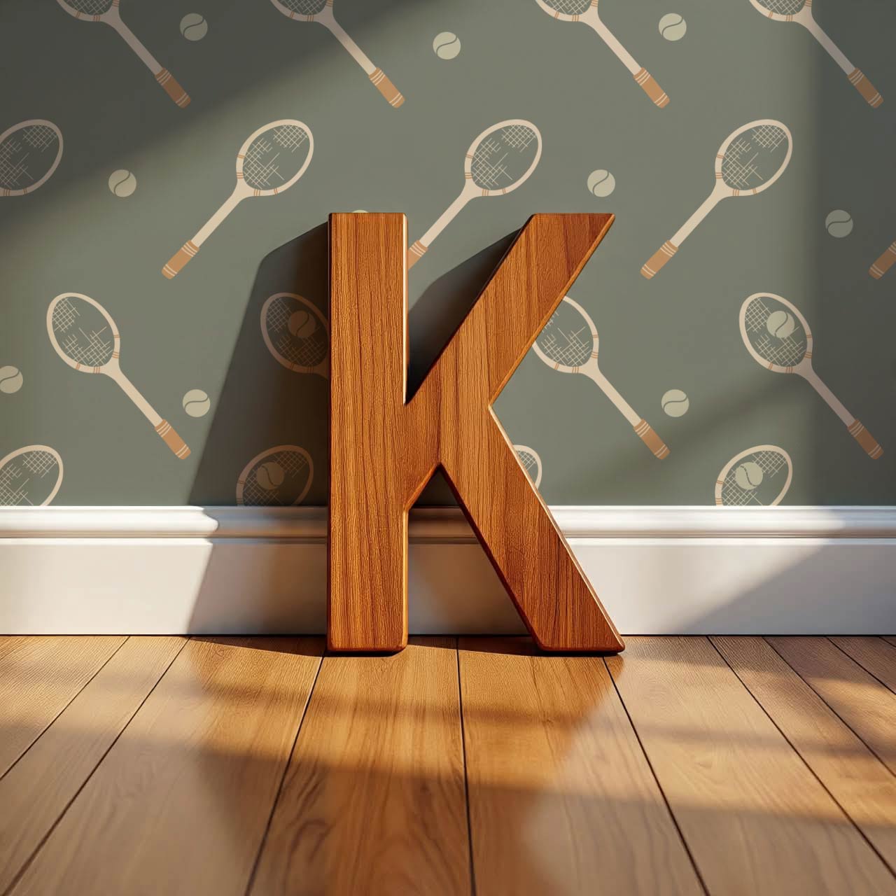 Luka Country Club Tennis Olive Ochre Wallpaper