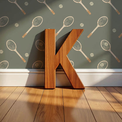 Luka Country Club Tennis Olive Ochre Wallpaper