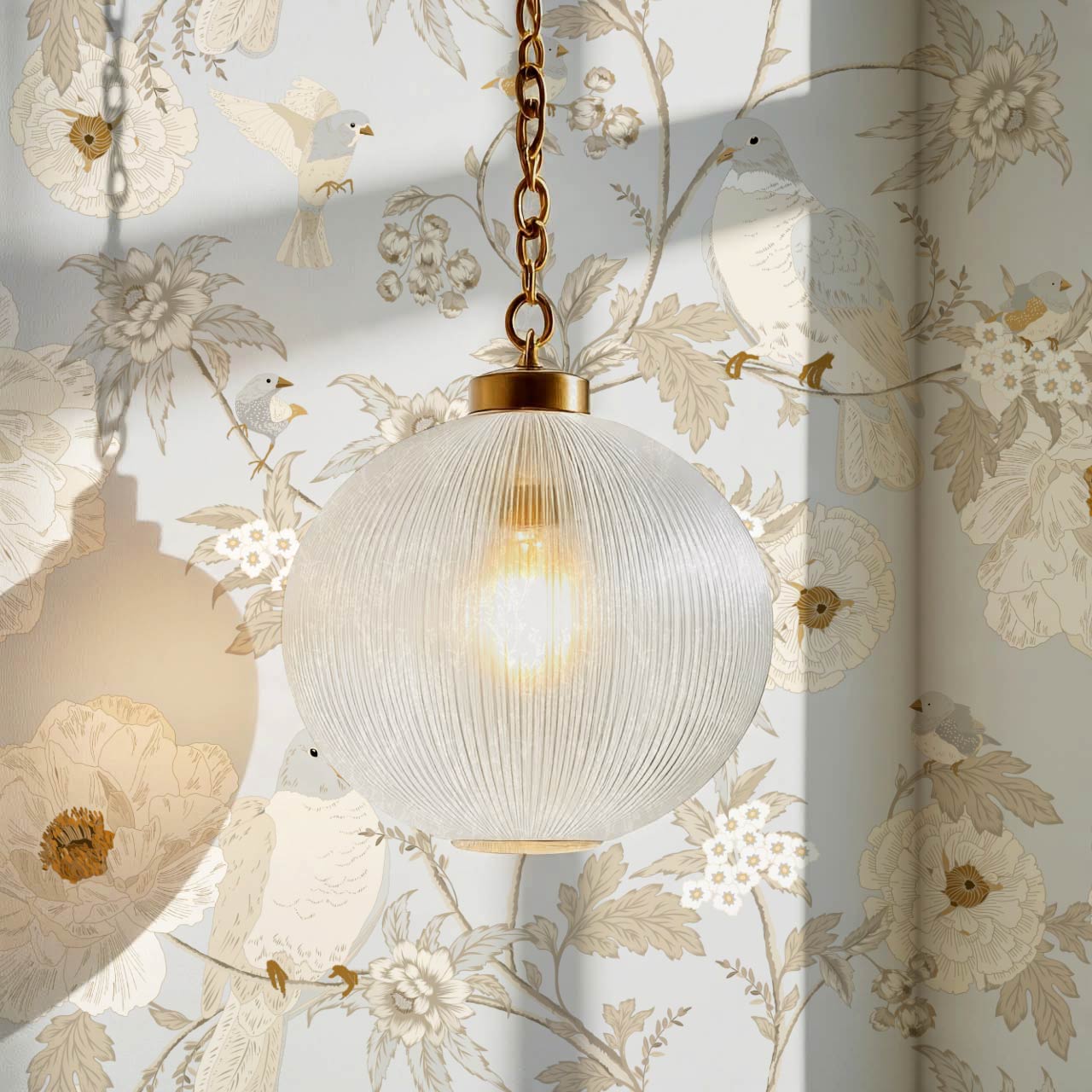Lulee Whispering Dove Chinoiserie French Blue Wallpaper