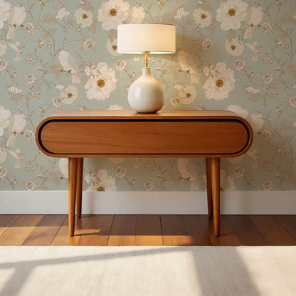 Lulee Whispering Dove Chinoiserie Salt Sage Wallpaper