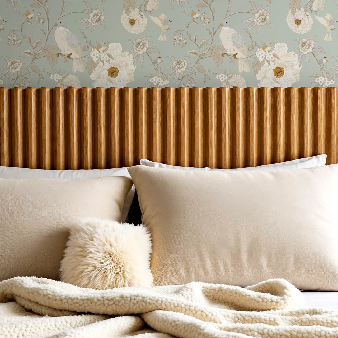 Lulee Whispering Dove Chinoiserie Salt Sage Wallpaper