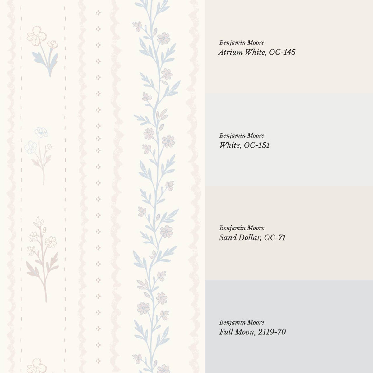 Lulu Decorative Floral Stripe Cream Blush Wallpaper