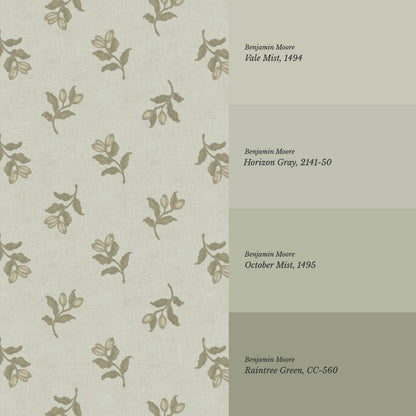 Luma Blooming Fields Olive Green Wallpaper