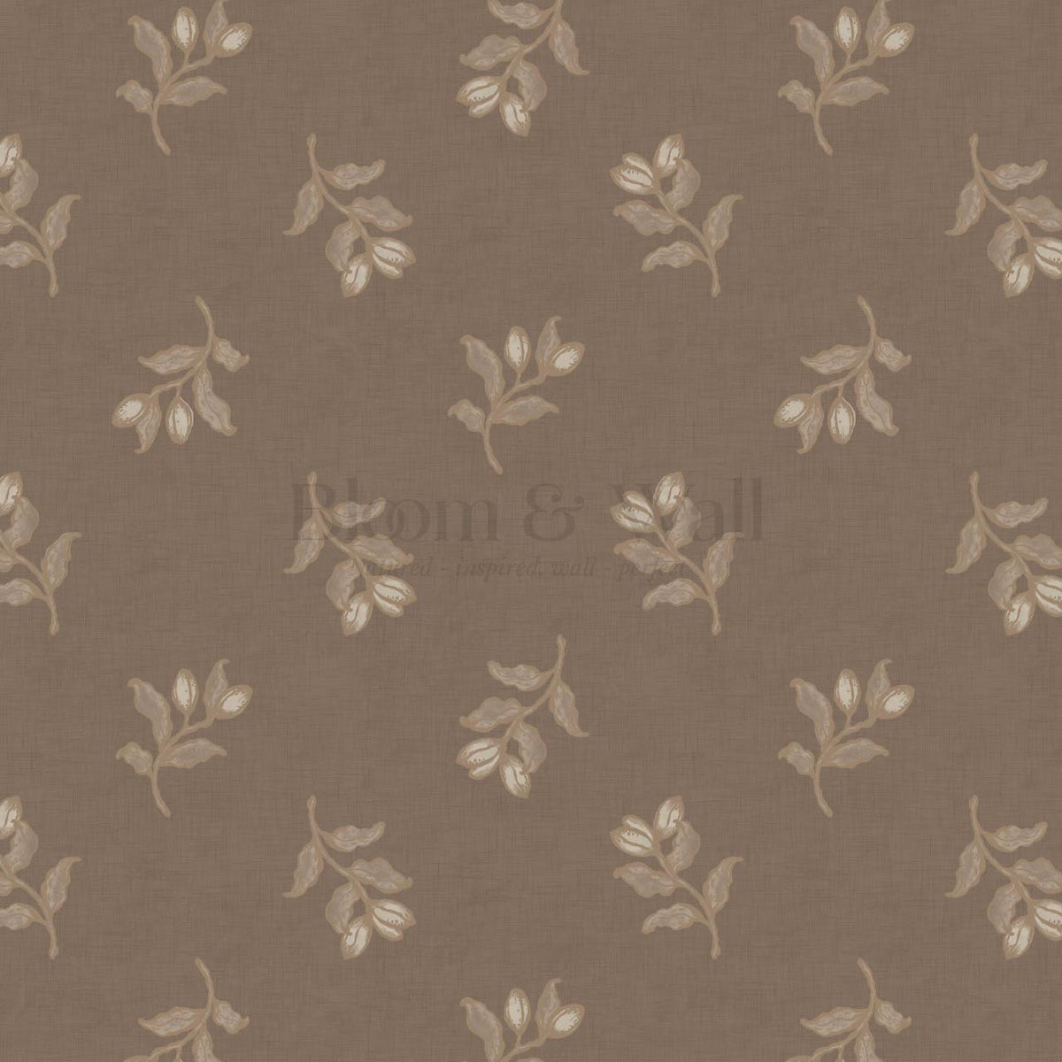 Luma Blooming Fields Earth Brown Wallpaper