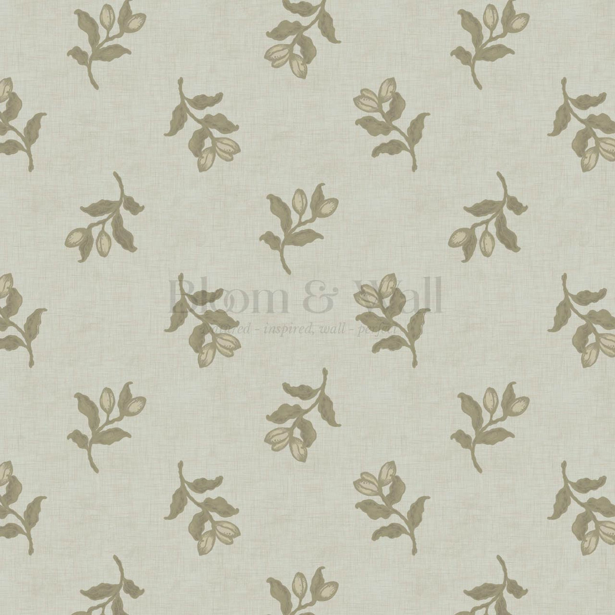 Luma Blooming Fields Olive Green Wallpaper