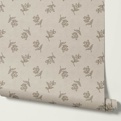 Luma Blooming Fields Taupe Stone Wallpaper