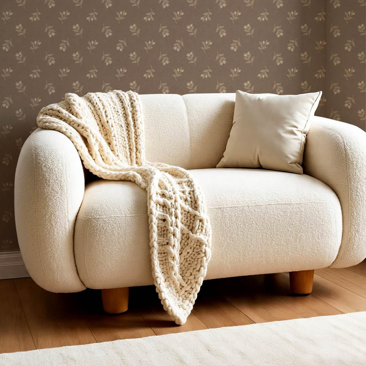 Luma Blooming Fields Earth Brown Wallpaper