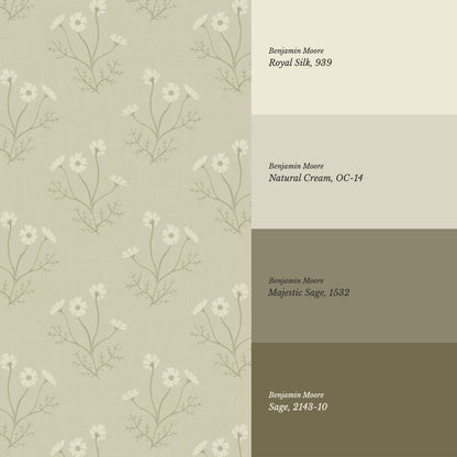 Luna Spriggle Floral Sage Wallpaper