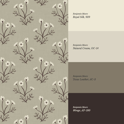 Luna Spriggle Floral Olive Wallpaper