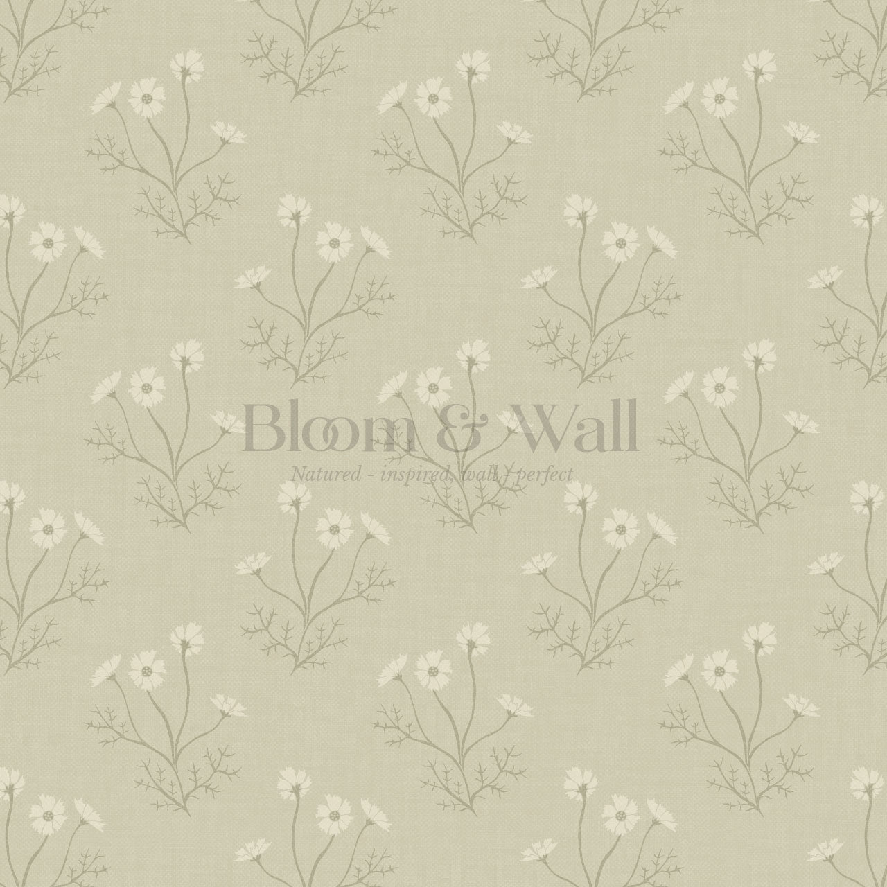 Luna Spriggle Floral Sage Wallpaper