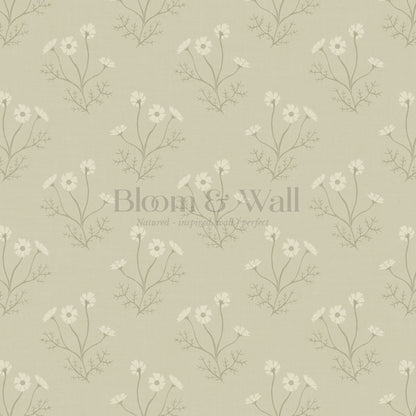 Luna Spriggle Floral Sage Wallpaper