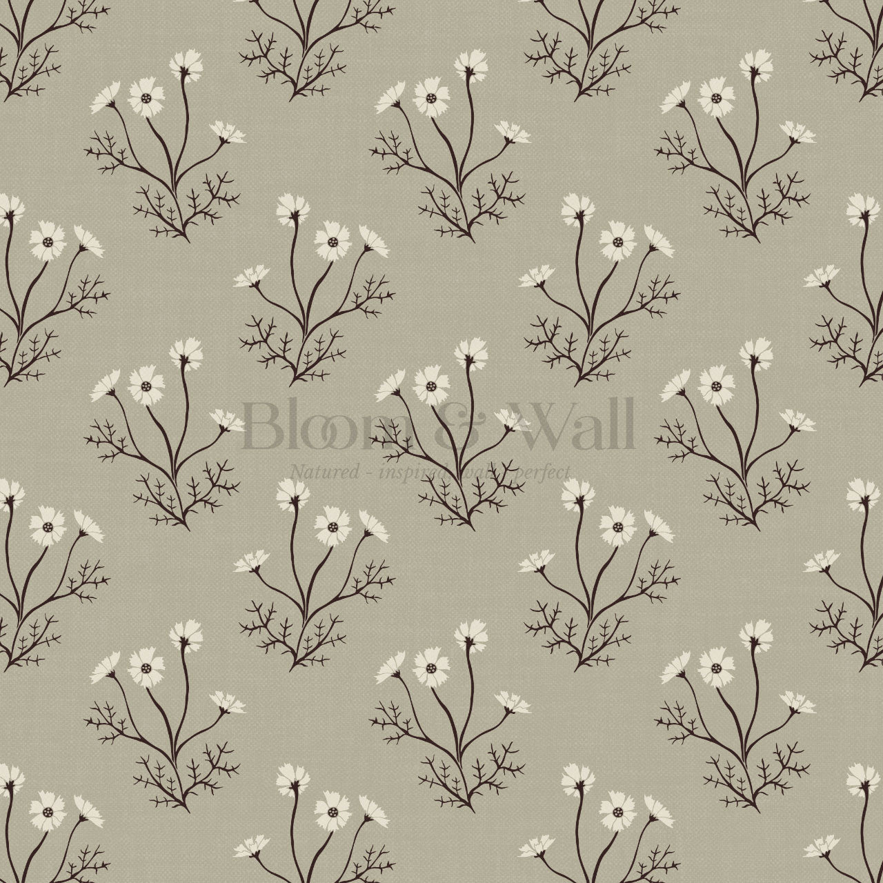 Luna Spriggle Floral Olive Wallpaper
