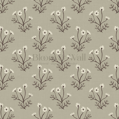 Luna Spriggle Floral Olive Wallpaper