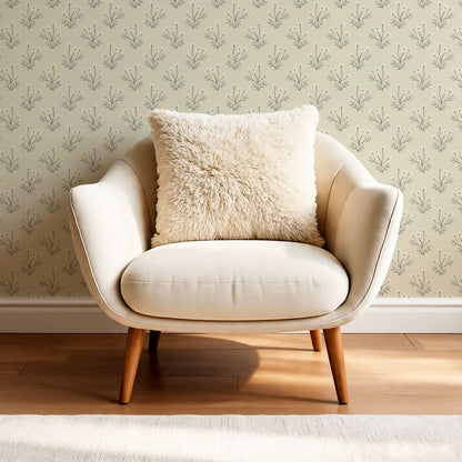 Luna Spriggle Floral Oat Wallpaper