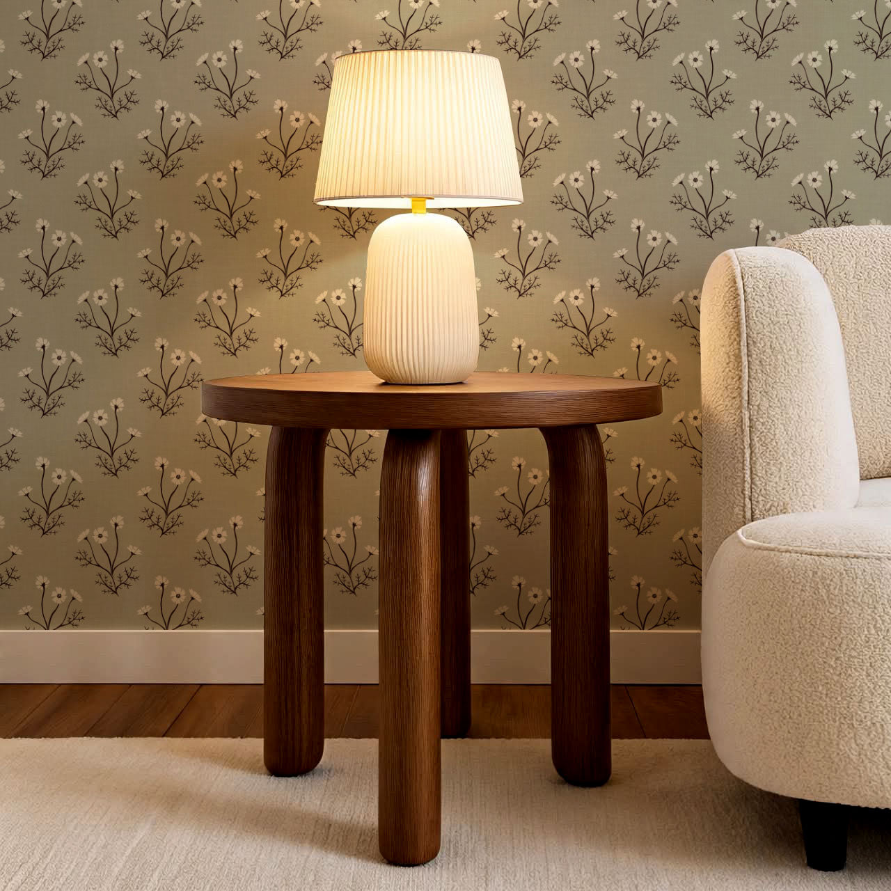 Luna Spriggle Floral Olive Wallpaper