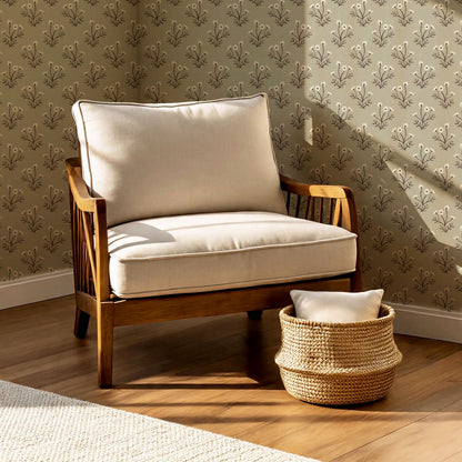 Luna Spriggle Floral Olive Wallpaper