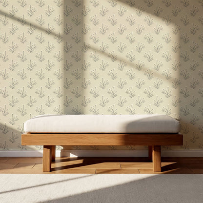 Luna Spriggle Floral Oat Wallpaper