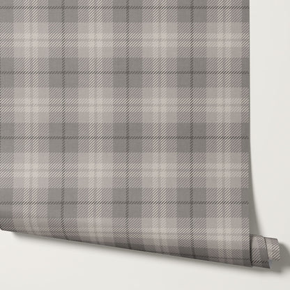 Lydia Plaid Stone Mauve Wallpaper