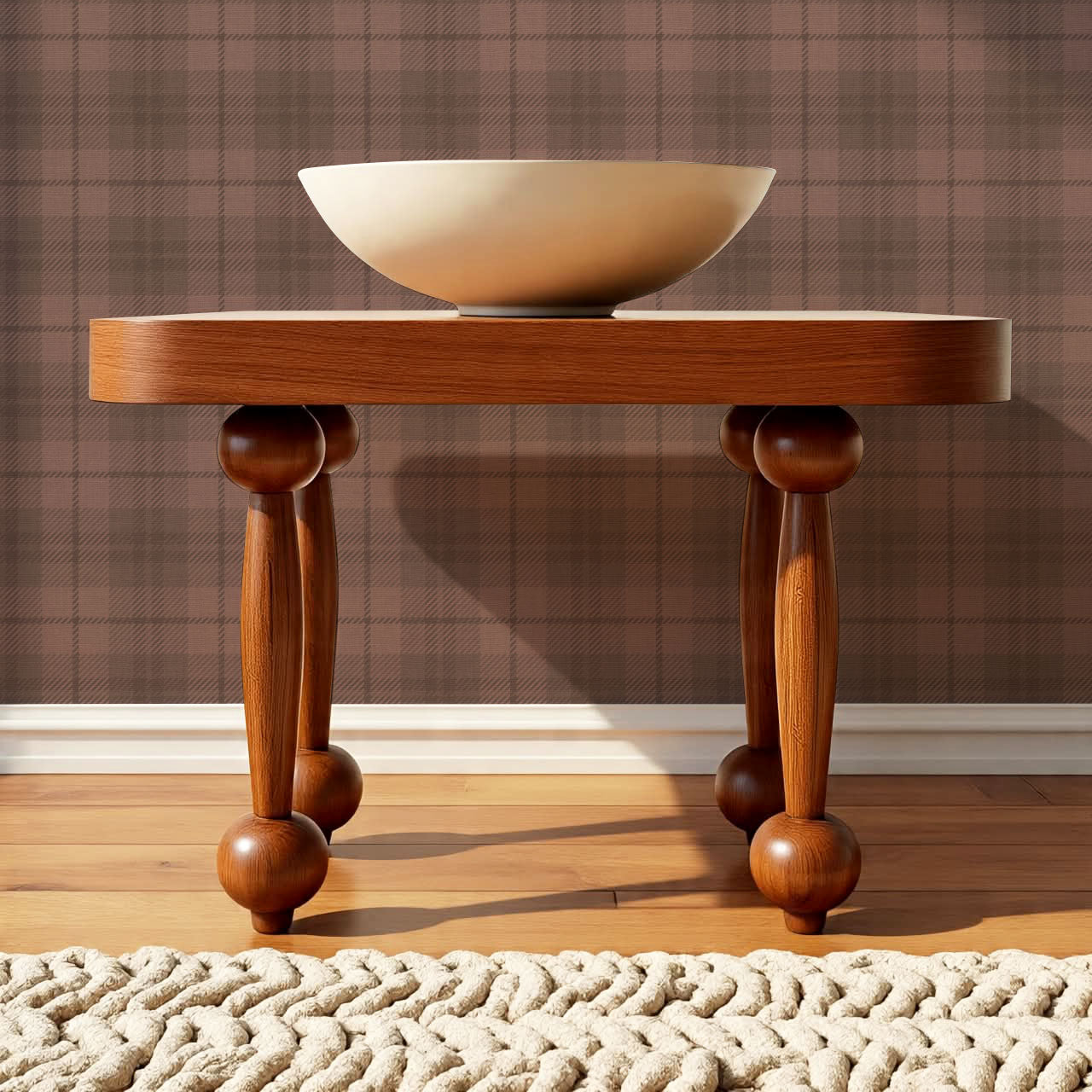 Lydia Plaid Burgundy Wallpaper