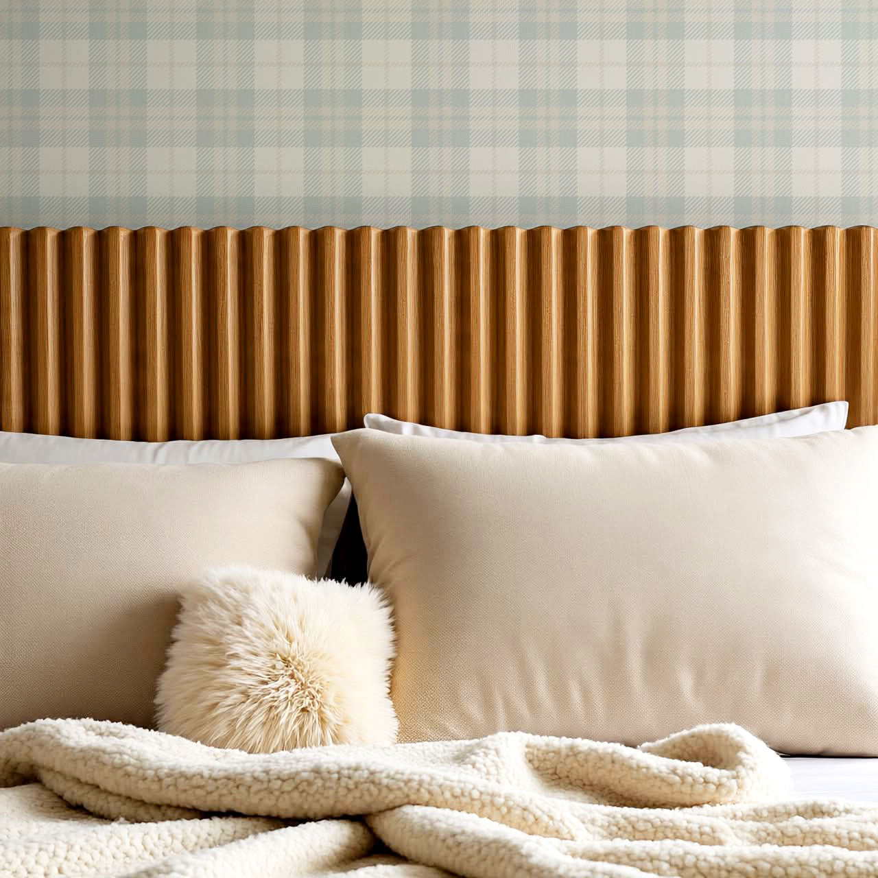 Lydia Plaid Seasalt Wallpaper
