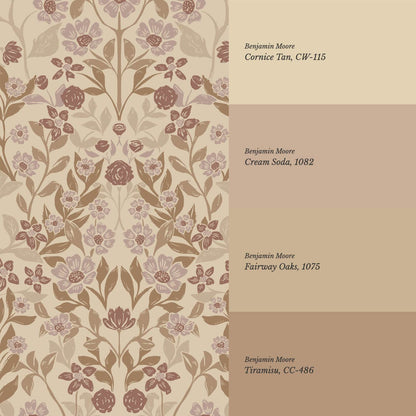 Lylou Blossom Tan Brown Wallpaper