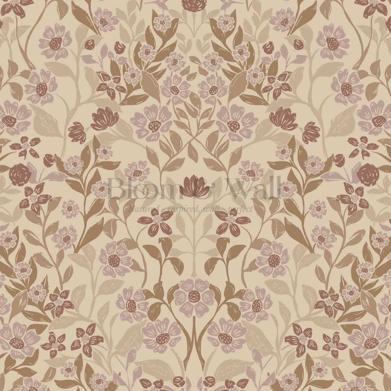 Lylou Blossom Tan Brown Wallpaper